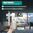 thumbnail image 4 of Anqidi 18” Rustic Black Metal Ceiling Fan with Light Kit and Remote Control, 4 of 12