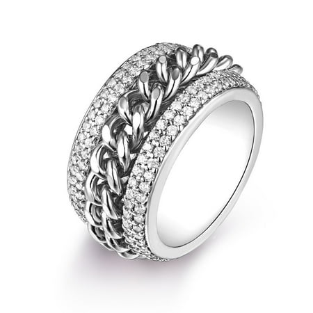 - 18K Gold Plated and Swarovski Elements Braid Statement Ring