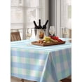 thumbnail image 6 of Aqua Blue Green Table Cloth, Checkered Plaid Gingham Lattice Trellis Waterproof Tablecloth for Rectangle Tables, Reusable Washable Fabric Table Cover for Restaurant Kitchen Dining Tables 60"x102", 6 of 6