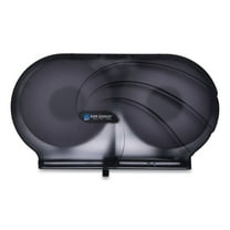 San Jamar Twin 9" JBT Toilet Tissue Dispenser, Oceans, 19 x 5.25 x 12, Transparent Black Pearl