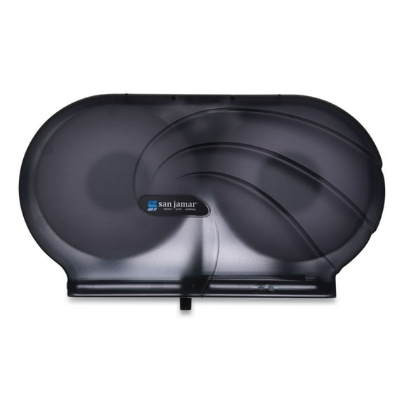 San Jamar Twin 9" JBT Toilet Tissue Dispenser, Oceans, 19 x 5.25 x 12, Transparent Black Pearl