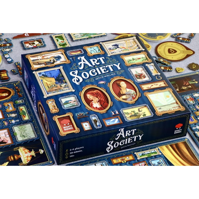 Mighty Boards: Art Society - Collection Board Game, Bid At Auctions, Collect & Display Your Art, Ages 10+, 2-4 Players, 30-60 Min Mighty Boards: Art Society - Collection Board Game, Bid At Auctions, Collect & Display Your Art, Ages 10+, 2-4 Players, 30-60 Min