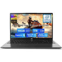 17.3" FHD Laptop Computer Intel Core i3-1215U 6-Core Processor (Up to 4.4GHz) 16GB RAM 1TB SSD Intel UHD Graphics 65W GaN Type-C Charger Backlit Keyboard Fingerprint For Home Student Business Gray