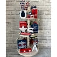 thumbnail image 4 of IUAMXWU 10Pcs 4th of July Independence Day Tiered Tray Decor Set Patriotic Wooden Signs Red White Blue Rustic Farmhouse Ornaments for Home Kitchen Table Shelf Holiday Party Summer Decor, 4 of 7