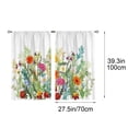 thumbnail image 3 of Watercolor Wildflower Butterfly Tier Curtain,Light Filtering Washable Short Cafe Window Curtain for Kitchen,Laundry,Home Decor,1 Pair, 3 of 6