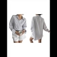thumbnail image 3 of Camisas de Mujer con Botones, Camisas Formales A Rayas, Mangas Largas, Solapas, Camisas de Oficina, Blusas M, 3 of 7