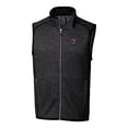 thumbnail image 2 of Men's Cutter & Buck Heather Charcoal Jacksonville Jumbo Shrimp Mainsail Sweater-Knit Full-Zip Vest, 2 of 3