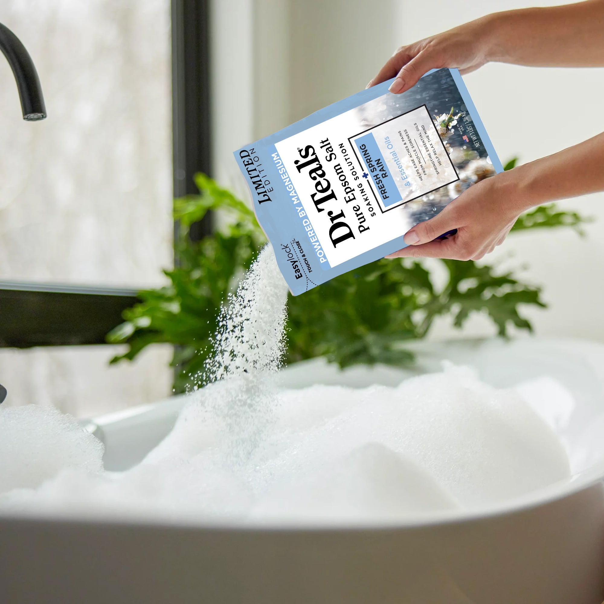 Dr Teal's Fresh Spring Rain Epsom Salt Magnesium Soak with Essential Oils, 3 lbs