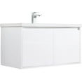 thumbnail image 6 of Blossom Bern 36" Wall Mounted Bathroom Vanity with Ceramic Sink | Floating Cabinet | Soft-Close Doors | Space-Saving Design (Glossy White), 6 of 10