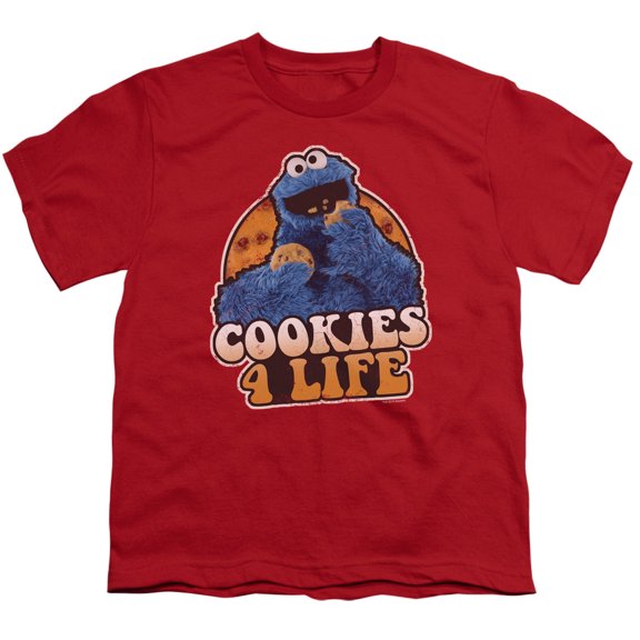 Sesame Street - Cookies 4 Life - Youth Short Sleeve Shirt - Medium