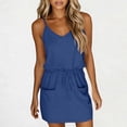 Angala Women Dresses V Neck A Line Midi Dresses Solid Sleeveless ...