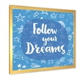 thumbnail image 2 of Designart 'Follow Your Dreams On Blue II' Modern Framed Art Print, 2 of 4