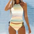 thumbnail image 2 of Pimfylm Fashion Tankini Swimsuit for Women Two Piece Tummy Control Suits Top with Sporty Boy Shorts(Yellow,S), 2 of 4