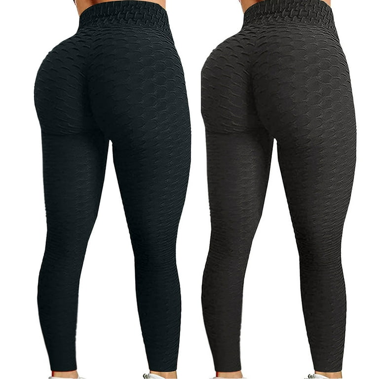 KaLI_store Yoga Pants with Pockets for Women Women's High Waisted  Reflective Yoga Pants with Pockets Black,M