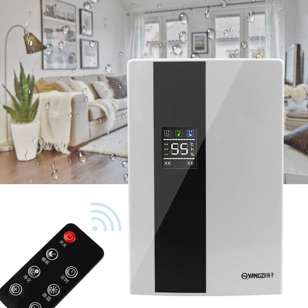 Anqidi 2000ml Intelligent Dehumidifier Auto Control Air Dryer w/Remote+Drain Hose & Water Tank Max 323ft² Rooms