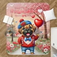 thumbnail image 4 of Happy Valentine’s Day Adorable Mastiff Puppy Holding Heart Balloon Cozy Sherpa Blanket Mastiffs Dog Lover Gifts Idea Warm Soft Throw Blanket - 00030, 4 of 5