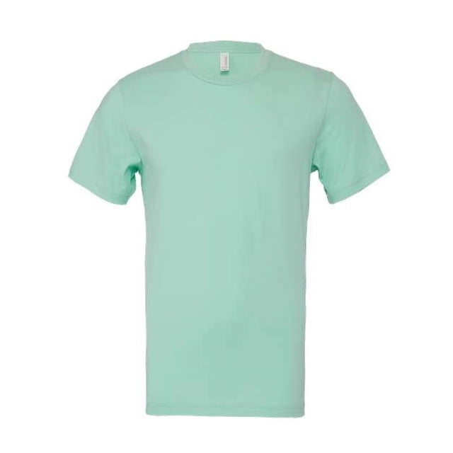 Bella+Canvas Camiseta unisex de manga corta con cuello redondo, mediana, menta bella lienzo 3001