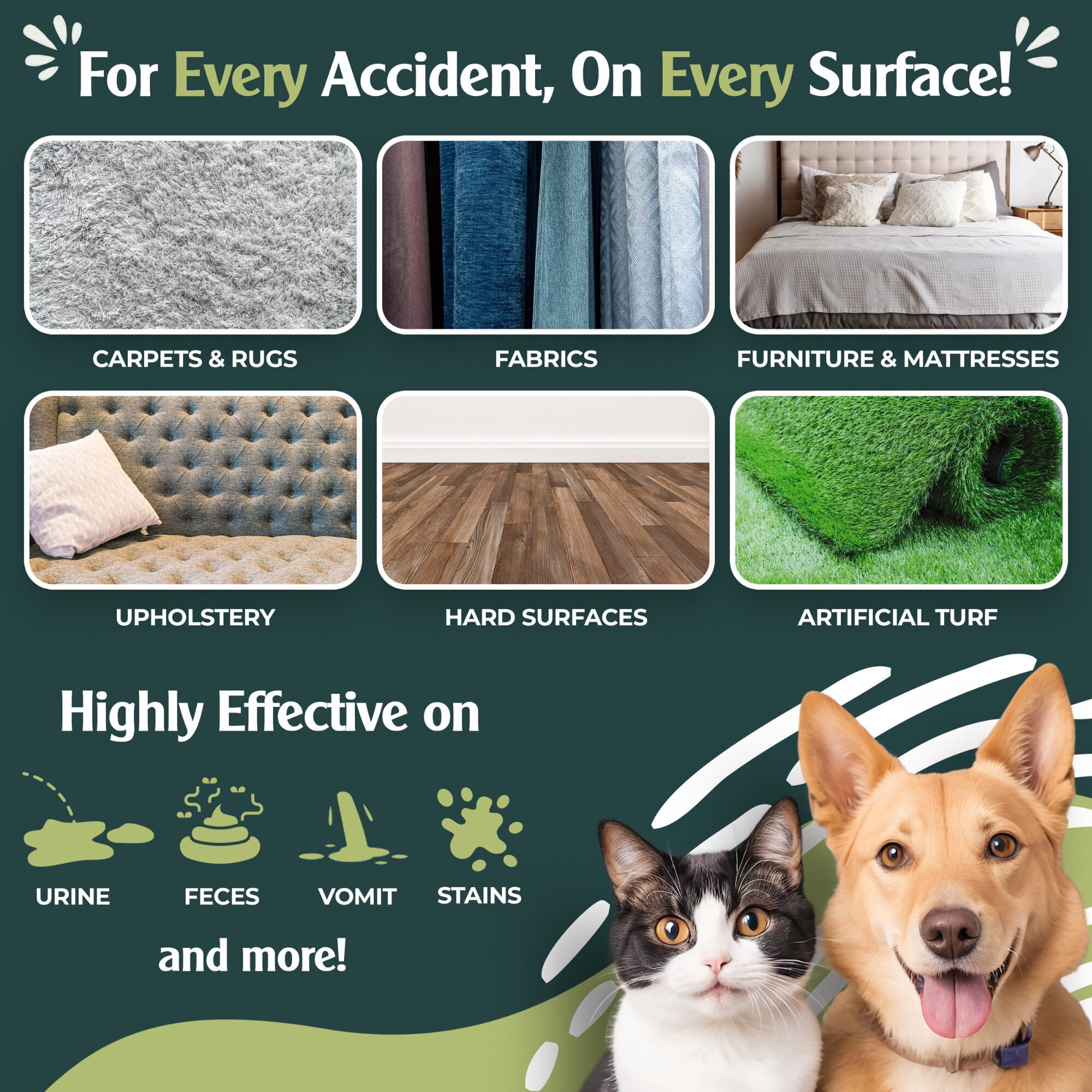 Sprinkle & Sweep: Pet Mess & Odor Cleanup Bundle - 15oz Bag, Dustpan Broom, 24oz Enzyme Stain Spray - Dog Accident Clumping Powder & Spot Treatment