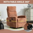 thumbnail image 6 of Heat Massage Recliner Chair with 360° Swivel and Rocker, Manual Reclining Chair with 8 Massage Nodes, Lumbar Heat, Orange Chenille Fabric for Living Room, 6 of 7