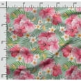 thumbnail image 2 of Soimoi Watercolor Floral Printed, Cotton Fleece, Fabric by The Yard Sewing DIY Stretch Fabric 56 Inches Wide, WarmFabric for Hats, Coats, Gloves, Blankets, Mint Green & Pink, 2 of 5