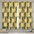 thumbnail image 2 of Ambesonne Fruits Valance & Curtain, Modern Pineapple Motif, 55"x30", Earth Yellow White, 2 of 6