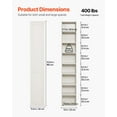thumbnail image 3 of White Wooden 5-Tier Bookshelf, 68" Floor Standing Open Bookcase Organizer for Display and Storage in Bedroom, Living Room, 3 of 11