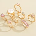 thumbnail image 6 of Eosunjian 8Pcs Knuckle Rings Tai Chi Punk Women Exquisite Sparkling Rings Fashion Jewelry Pink, 6 of 13