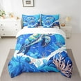 thumbnail image 2 of Feelyou Cartoon Sea Turtle Twin Bedding Sets 7-Piece, Dreamy Ocean Animal Bedding Comforter Set, Marine Coral Reversible Sheet Sets, Lightweight Room Decor, 2 of 7