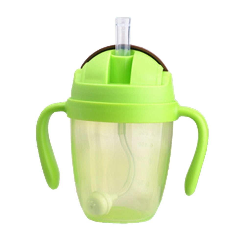 Skqoui Clearance Sale 300ml Straw Babies With Handles Pp Suction Water Milk Wide Mouth Feeding Bottle Walmart Com