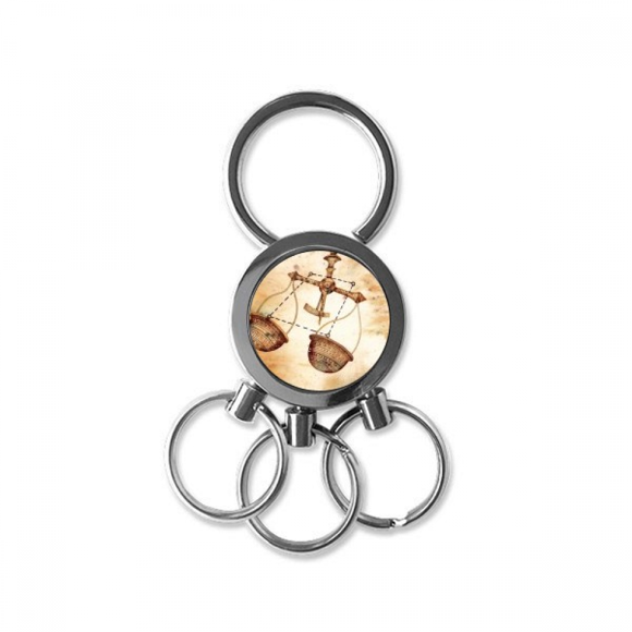september october libra constellation zodiac stainless steel metal key holder chain keychain