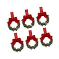 thumbnail image 5 of FVDPWYE 6Pcs Christmas Cabinet Wreaths Artificial Wreath Front Door with Bowknot Hanging Red, 5 of 9