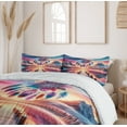 thumbnail image 5 of Ambesonne Lake Duvet Cover Set, Pure Wild Mountains Feathers, Queen, Pink Peach and Teal, 5 of 6