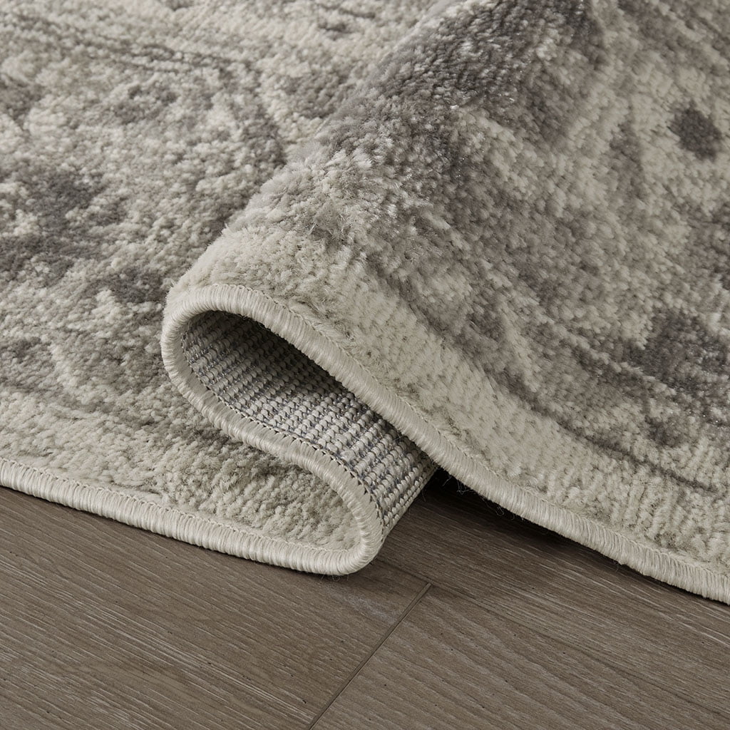 MAYEERTY Tiled Border Beige 8'x10' Transitional Area Rug