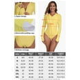 thumbnail image 6 of RELLECIGA Women's Rash Guard Long Sleeve Women Tummy Control Zipper One Piece Swimsuit Sexy Monokini Yellow Bathing Suits Navy Blue Size S, 6 of 7