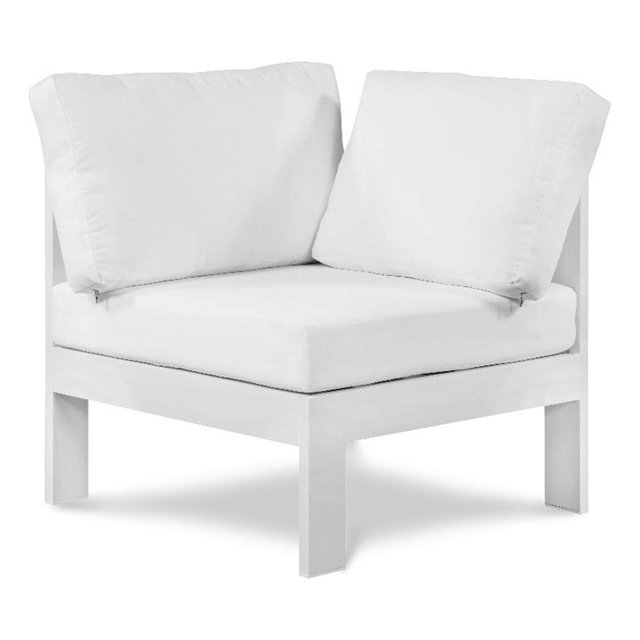 Meridian Furniture Nizuc Fauteuil d'Angle de Patio Extérieur Blanc