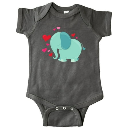

Inktastic Blue Elephant Elephant In Love Hearts Gift Baby Boy or Baby Girl Bodysuit