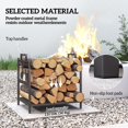 thumbnail image 4 of Outsunny Firewood Rack Outdoor, Heavy Duty Log Stand with Handles, Black, 4 of 10