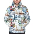 thumbnail image 2 of Bingfone Watercolor Sailboat Men's Drawstring Hoodie Long Sleeve Pocket Sweatshirts-4X-Large, 2 of 6