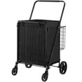 BENTISM Folding Shopping Cart 330lbs Heavy Duty Rolling Grocery Cart