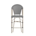 thumbnail image 5 of 2 PACK Bistro Style Black/White 26" High Counter Height Stool Chair with Light Bamboo Finish and Aluminum Frame For Indoor or Outdoor Use, 5 of 9