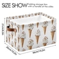 thumbnail image 4 of Yayeee Canvas Storage Basket with Handles for Shelves Fabric Bins Closet Organizer, Cartoon Ice Cream Pattern, 4 of 8