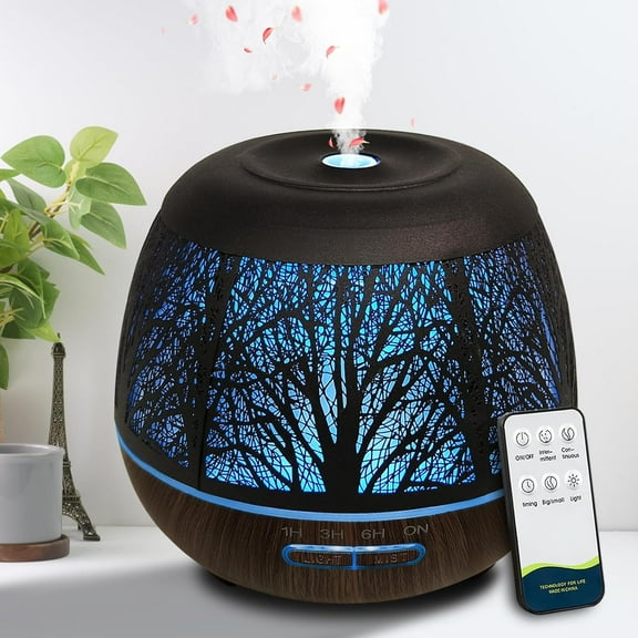 Roonbo Cool Mist & Waterless Auto-Off 400ml Essential Oil Diffuser with Remote Control