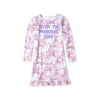 Long sleeve all around castle printed 'lvin the princess life' pajama nightgown (little girls & big girls)
