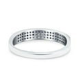 thumbnail image 3 of Half Eternity Ring Round Pave Engagement Band Ring CZ 925 Sterling Silver Size 10, 3 of 6