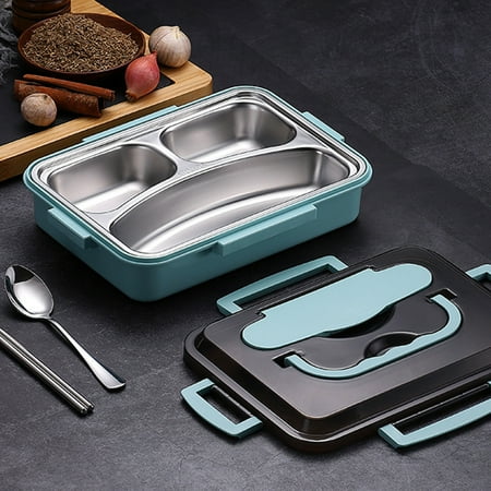 Lunch Box Kids Adults Storage With Compartments Stainless Steel Food