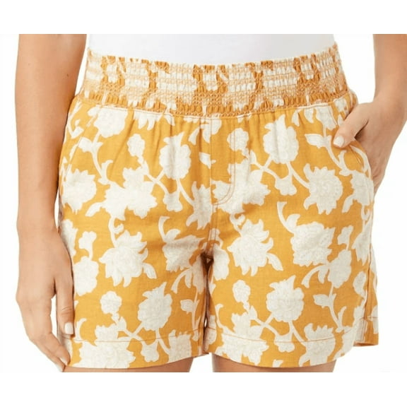 Briggs Ladies' Linen Blend Short (Orange, XXL)