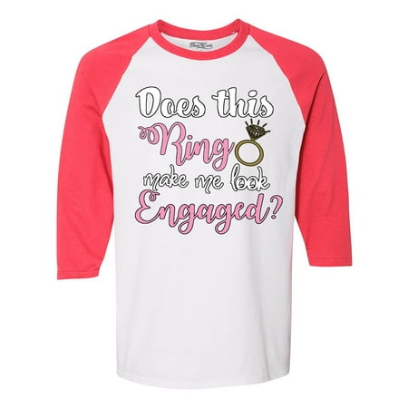 Shop4Ever Men's Does This Ring Make Me Look Engaged? Raglan Baseball (Best Looking Baseball Jerseys)