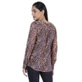 thumbnail image 4 of Moomaya Printed WoMen's Button Down Shirt Long Sleeve Tshirt V-Neck Tunic Top, 4 of 9
