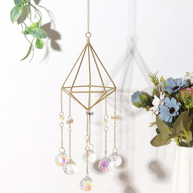 Cristal Sol Colgante DYNWAVEMX Carillón de Viento Prisma Feng Shui Decoración Iris Reflector