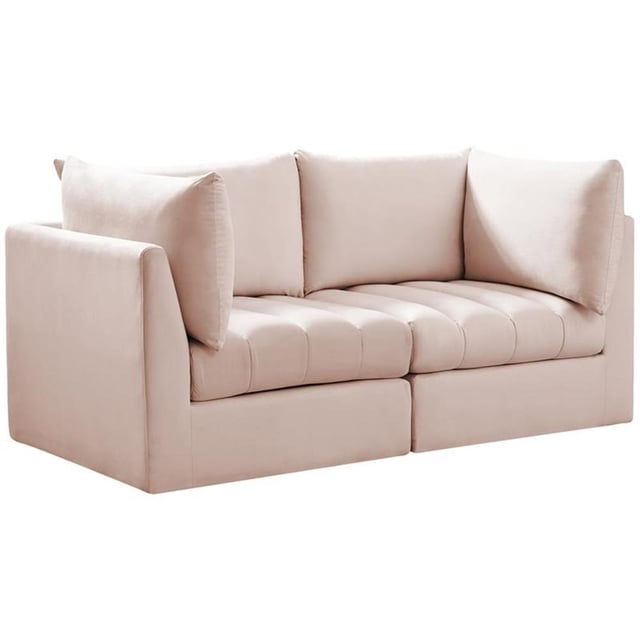 Meridian Furniture Jacob Pink Velvet Modular Sofa